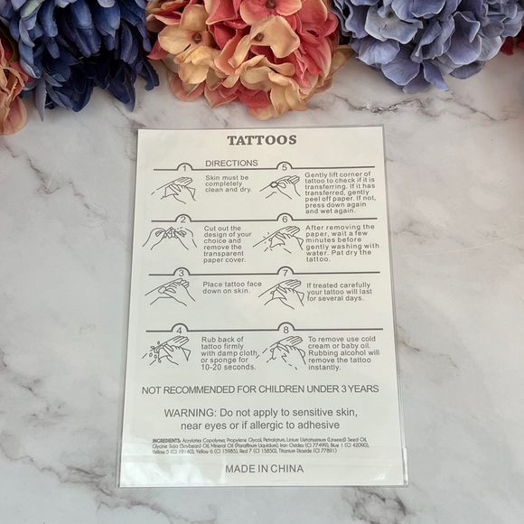 4 Sheets Boho Festival Temporary Metallic Flash Tattoos - Picture 13 of 13